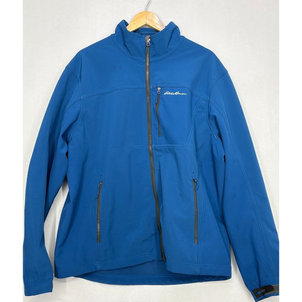 Eddie Bauer Windfoil Thermal Jacket Men's Blue Fleece Full Zip Long Sleeve XL
